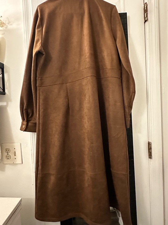 Spense Brown Suede-Look Button Jacket - Picture 9 of 15